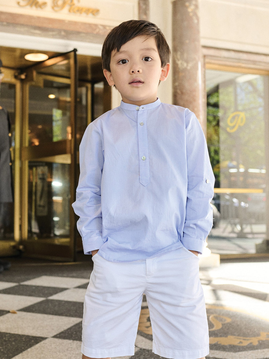 Short chino blanc