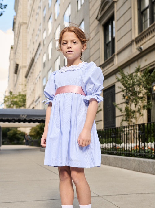 Robe Fille Rayures Bleues