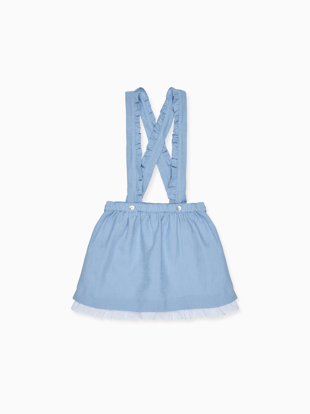 Salopette-jupe bleu clair pour fille