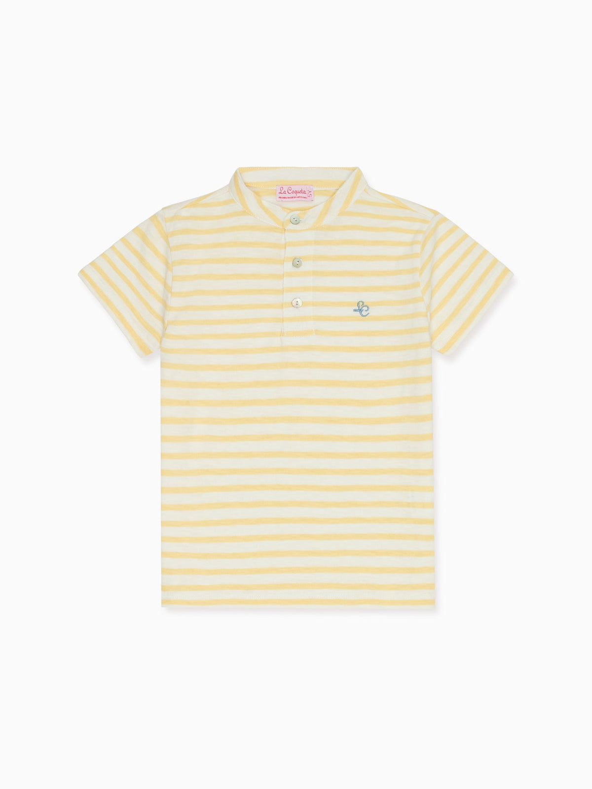 Polo de Garçon Rayé Moutarde