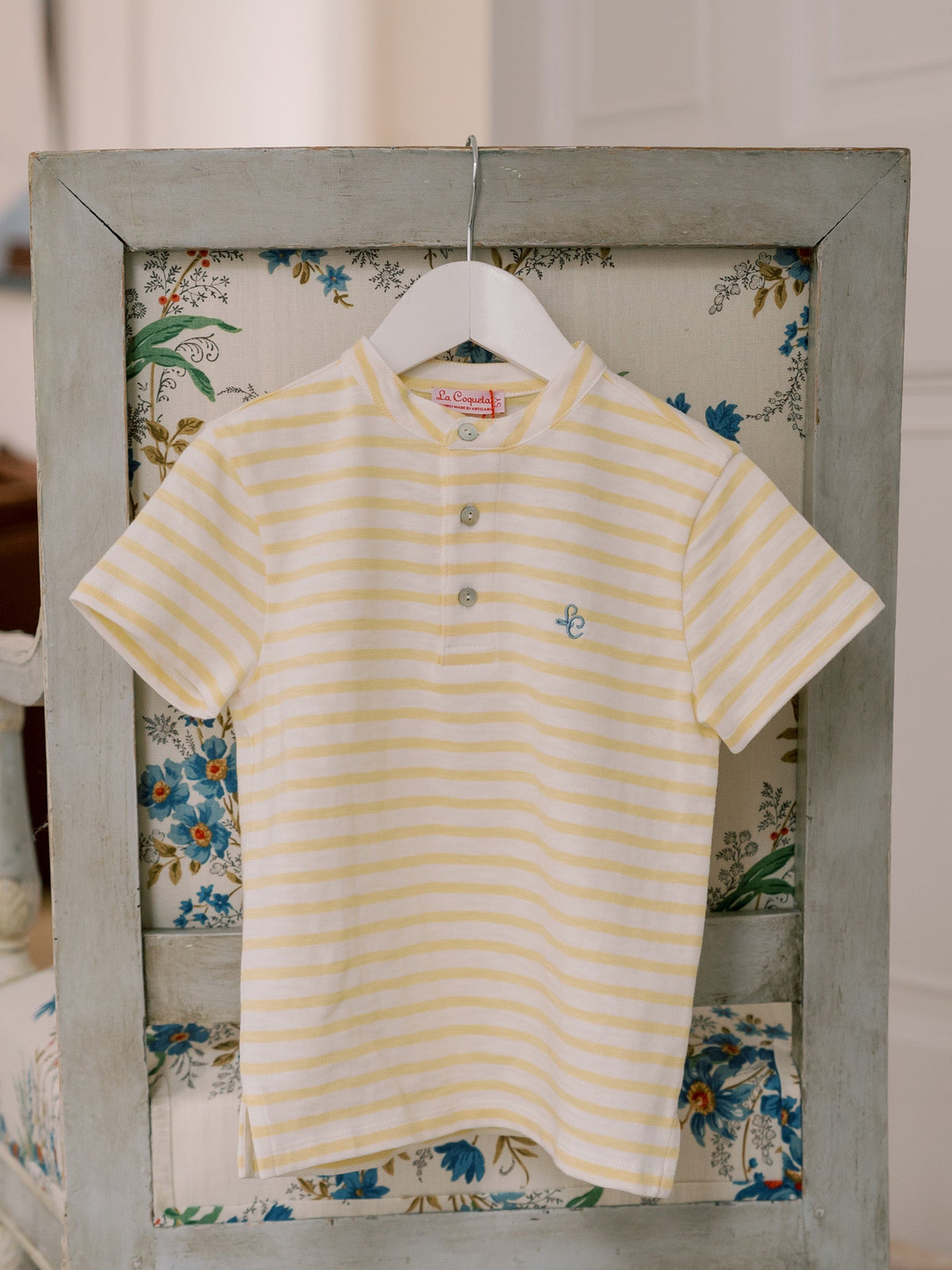 Polo de Garçon Rayé Moutarde