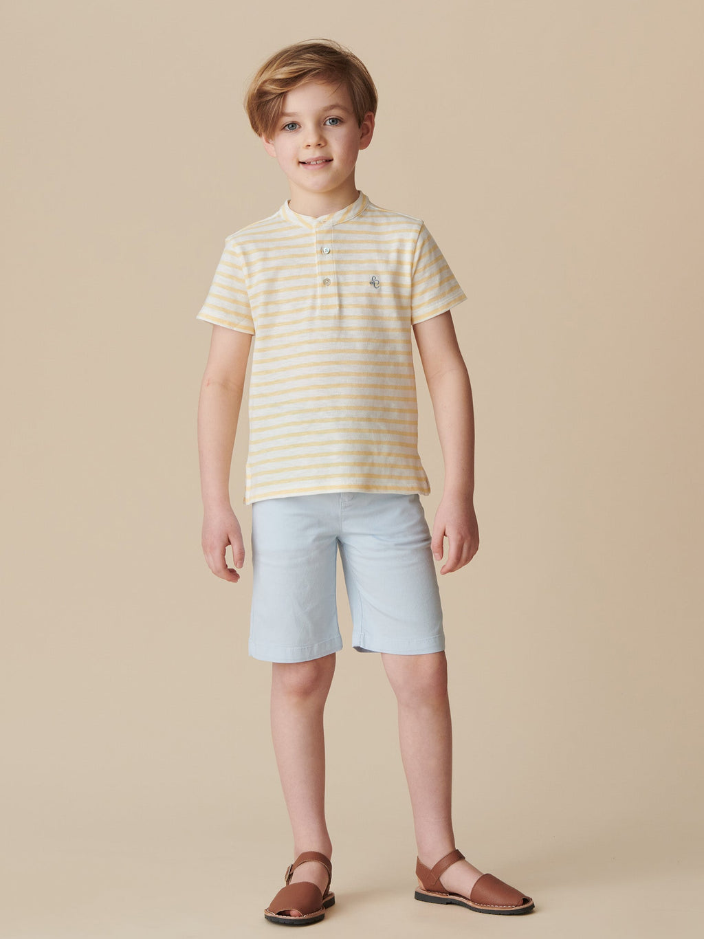 Polo de Garçon Rayé Moutarde