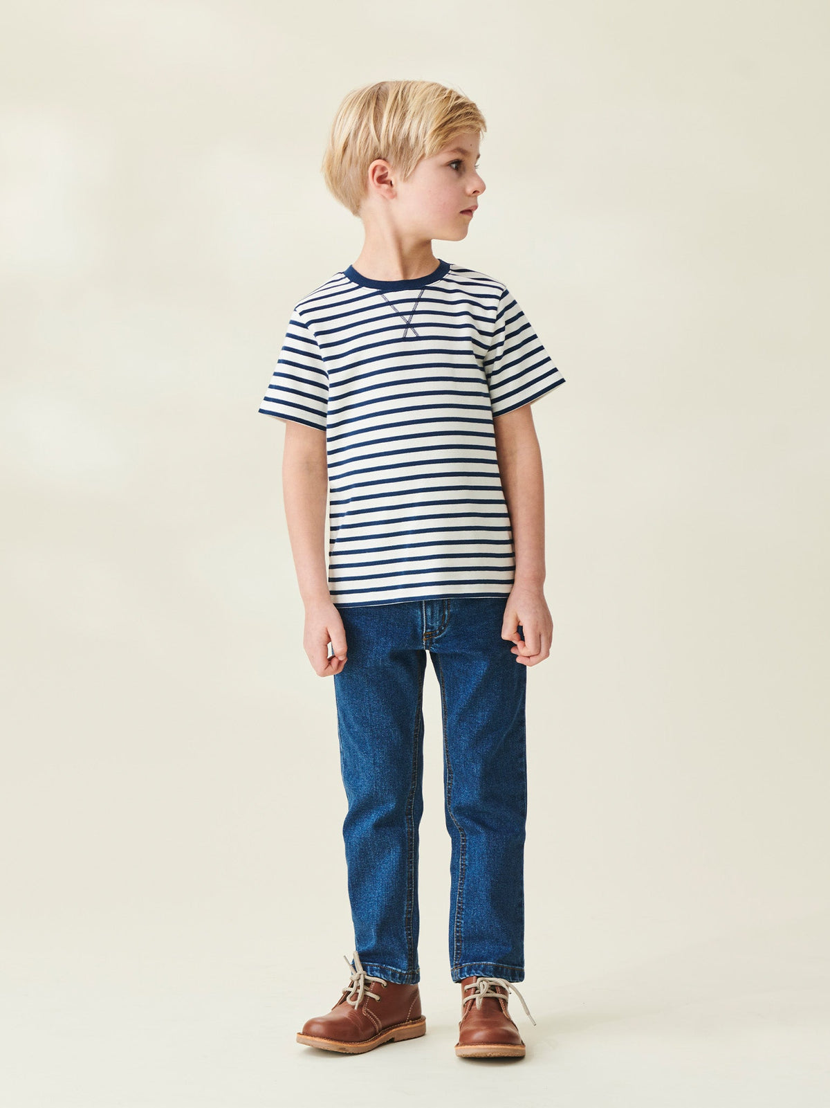 T-shirt enfant en coton rayé marine