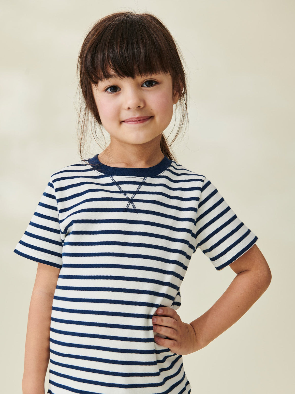 T-shirt enfant en coton rayé marine