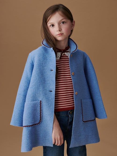 Manteau bleu poussiéreux pour fille