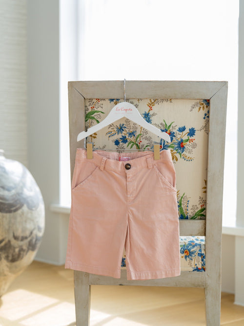 Shorts Chino Garçon Rose Poudré