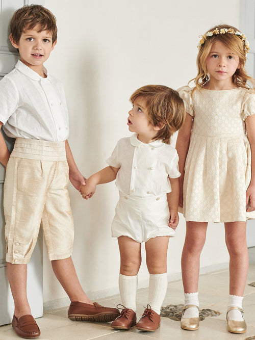Knickerbocker en soie couleur champagne pour garçon
