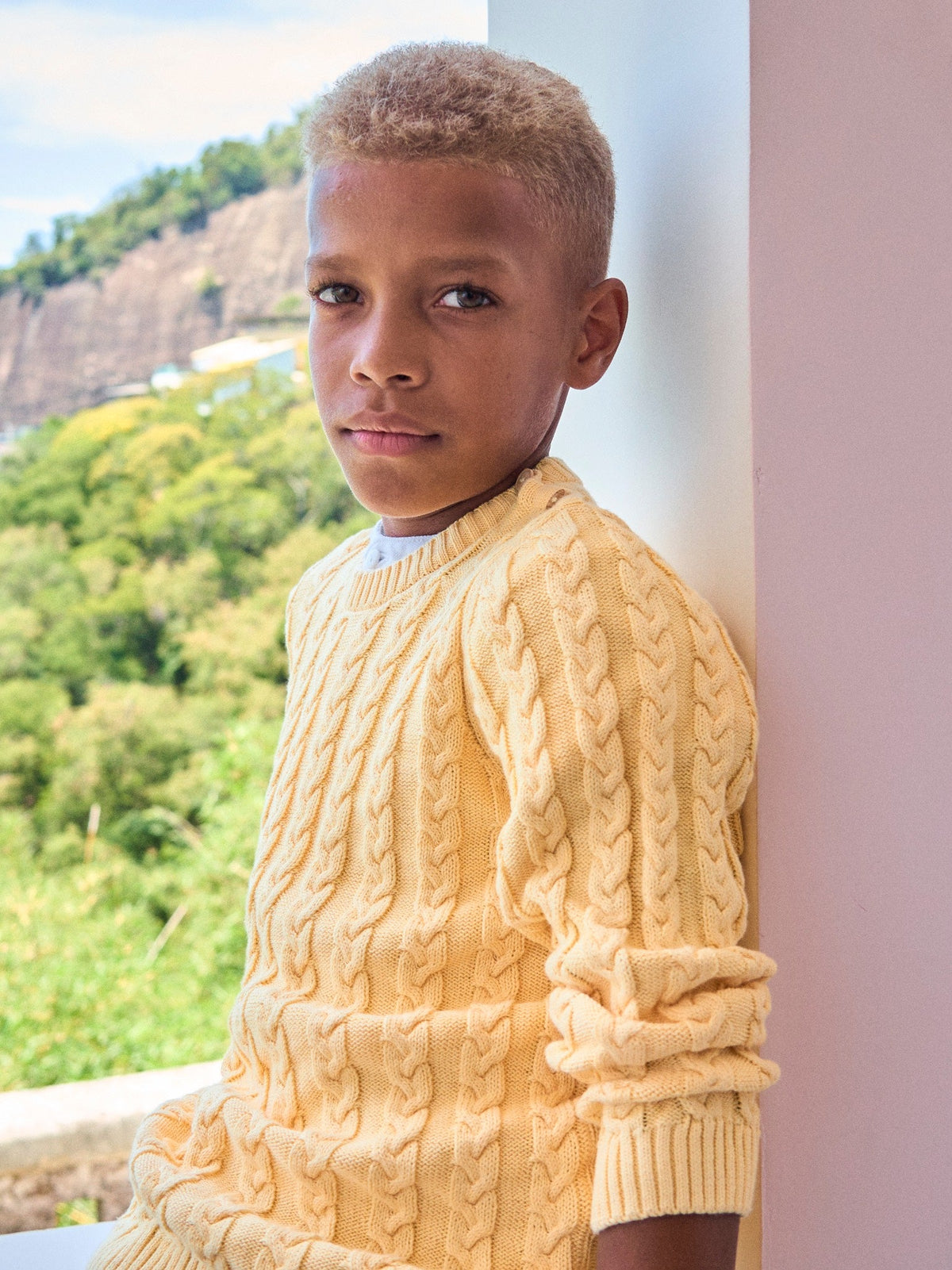 Pull en coton citron pour garçon
