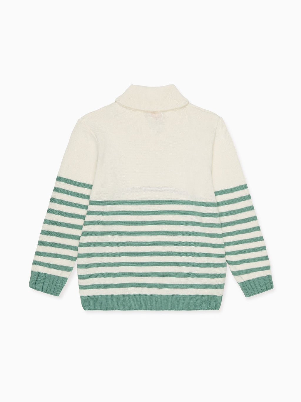 Pull en coton rayé sauge pour garçon