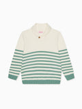 Pull en coton rayé sauge pour garçon