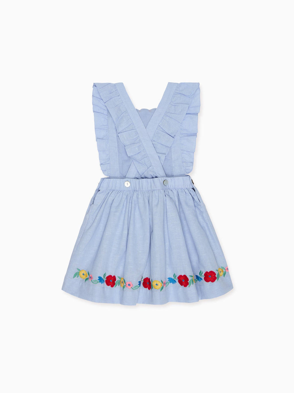 Jupe chasuble bleu clair pour fille