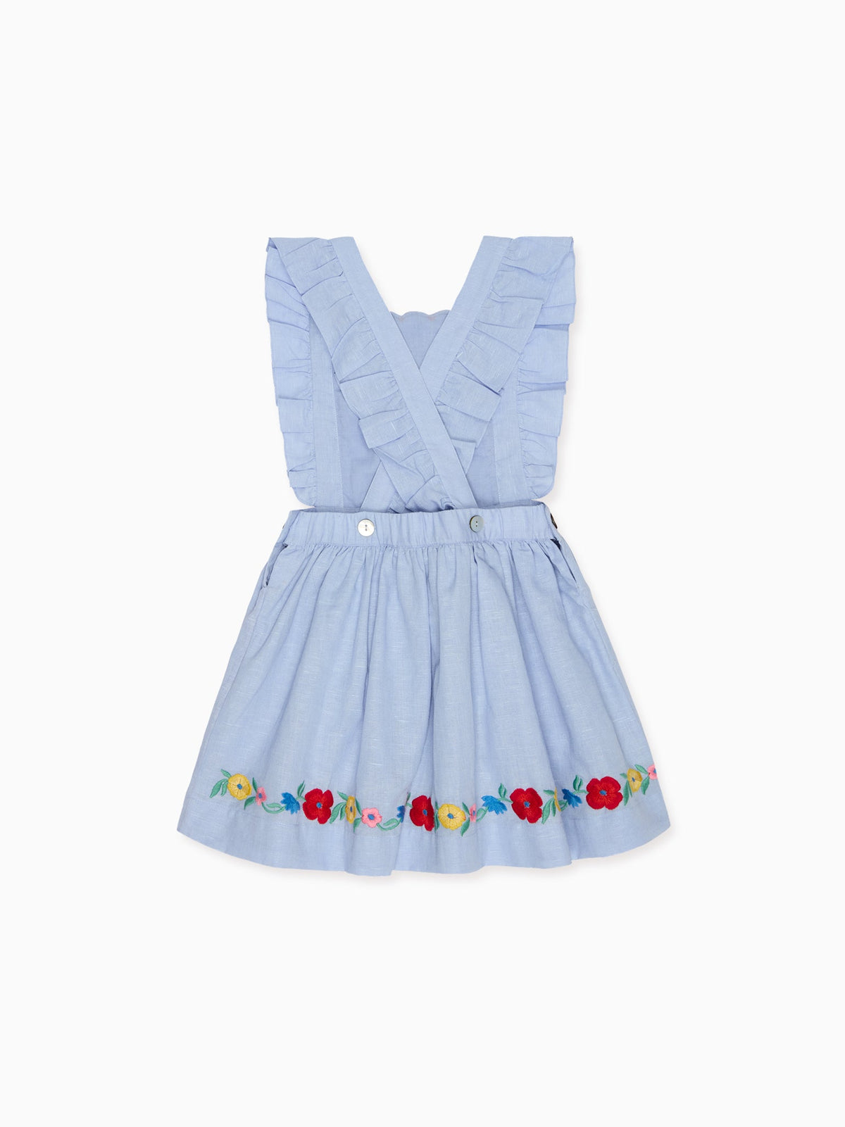 Jupe chasuble bleu clair pour fille