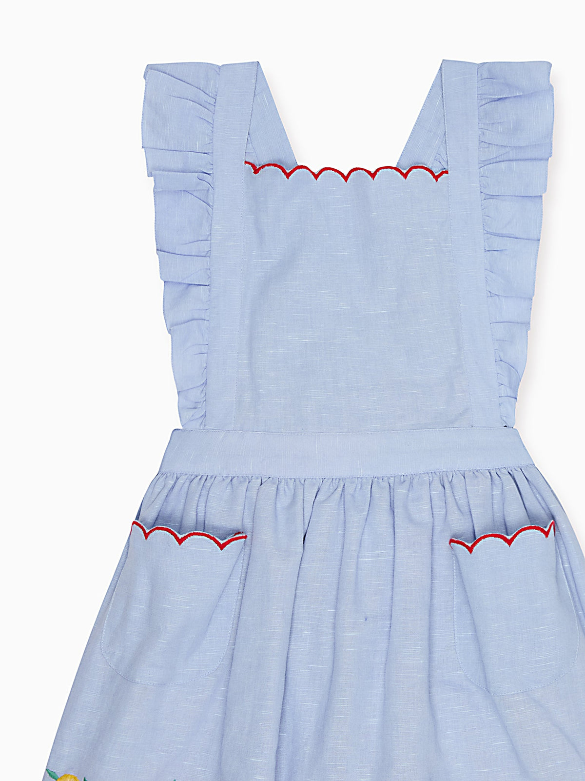 Jupe chasuble bleu clair pour fille