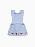 Jupe chasuble bleu clair pour fille