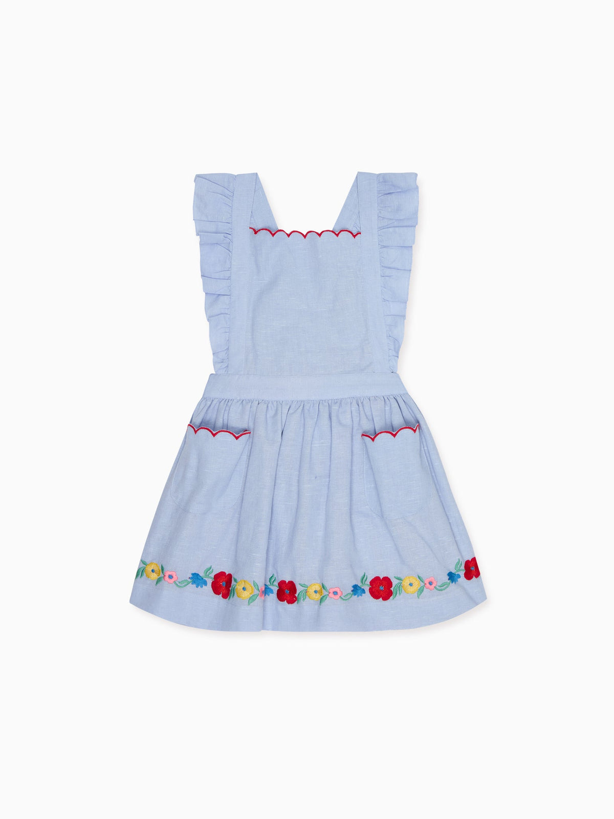 Jupe chasuble bleu clair pour fille