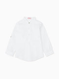 Chemise en lin mélangé blanche pour garçon