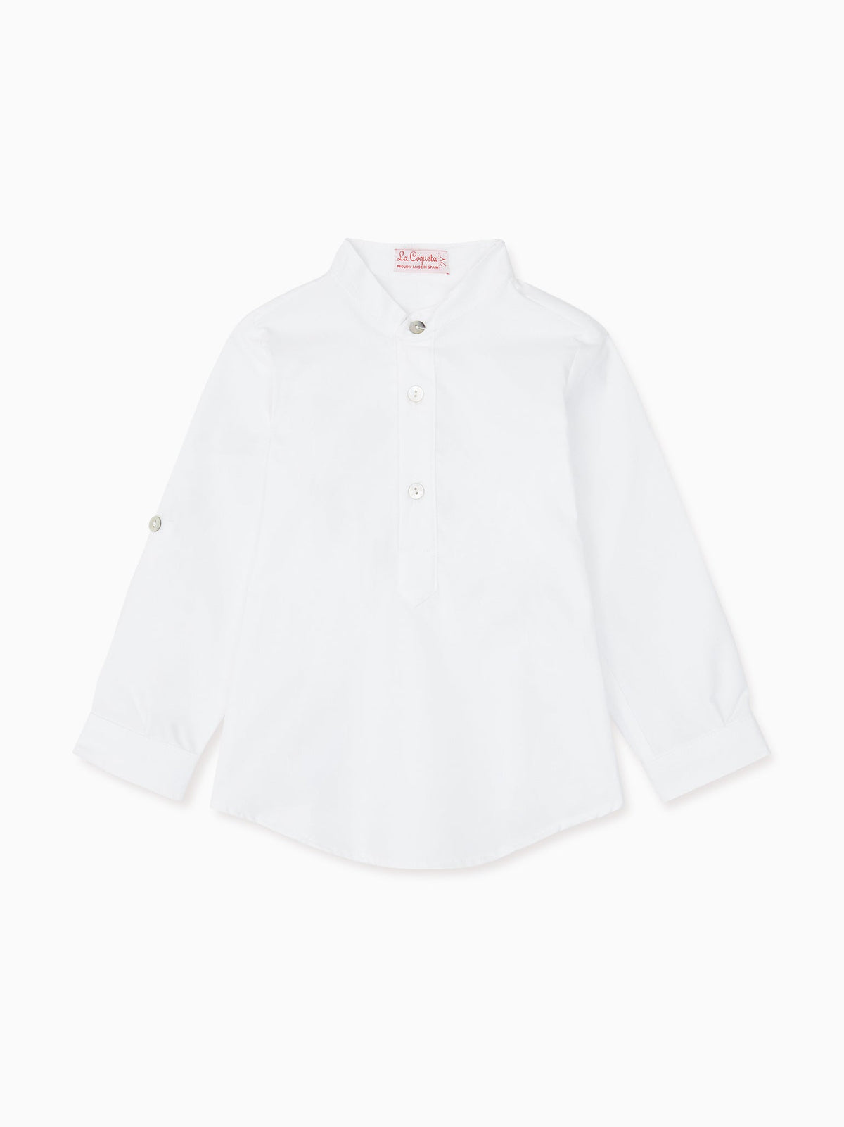 Chemise en lin mélangé blanche pour garçon