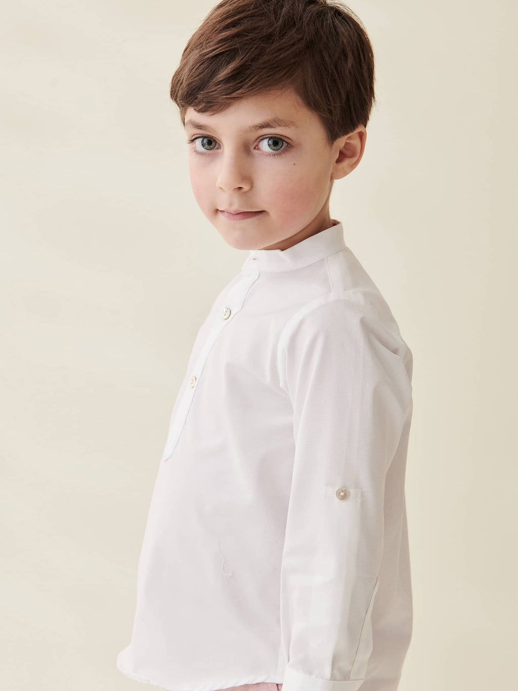 Chemise en lin mélangé blanche pour garçon