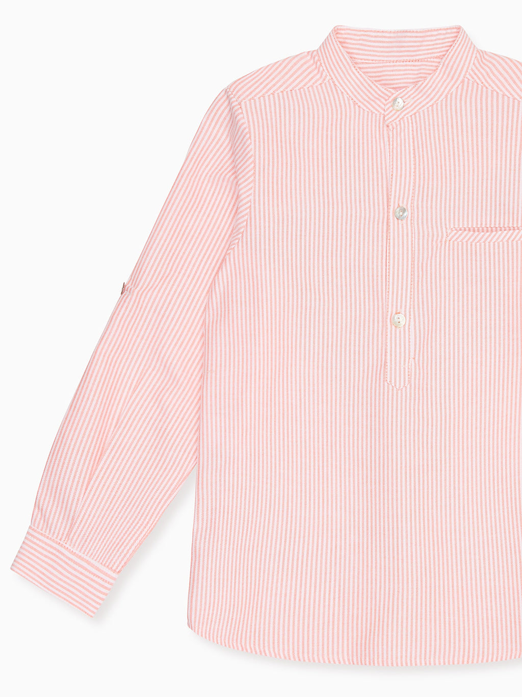 Chemise à manches longues orange rayée pour garçon