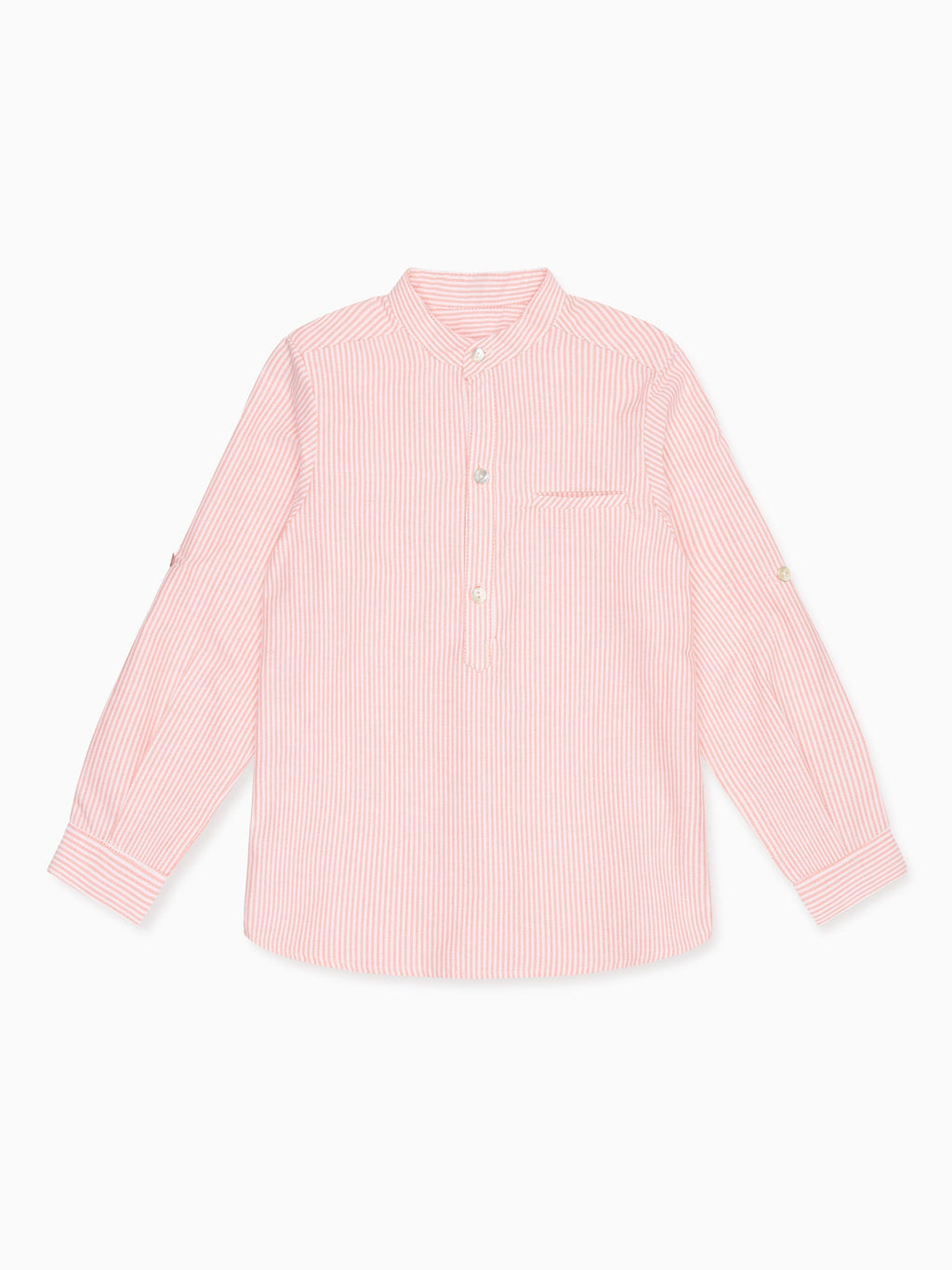 Chemise à manches longues orange rayée pour garçon