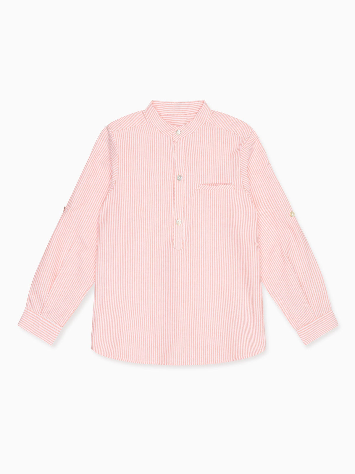 Chemise à manches longues orange rayée pour garçon