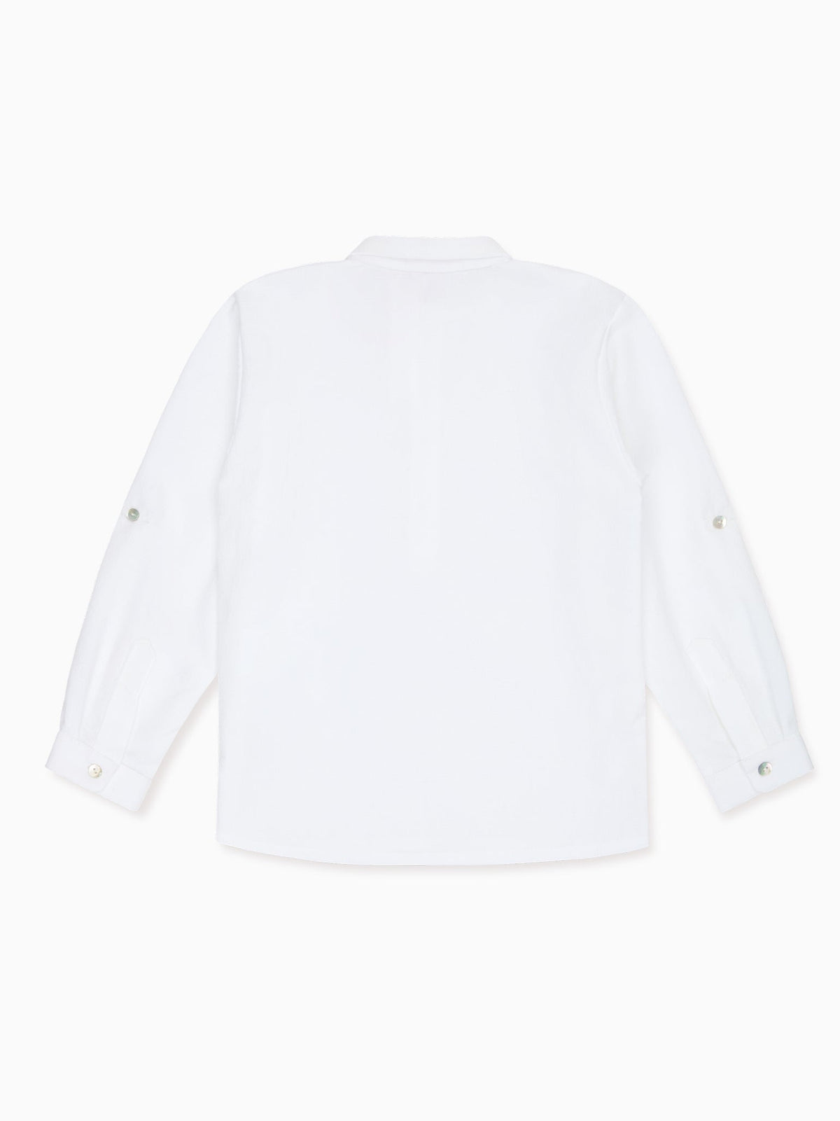 Chemise à manches longues à carreaux vichy blancs pour garçon