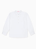Chemise à manches longues à carreaux vichy blancs pour garçon