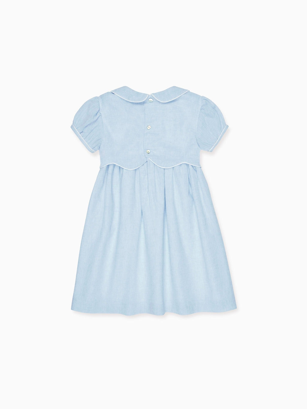 Robe fillette bleu poussière