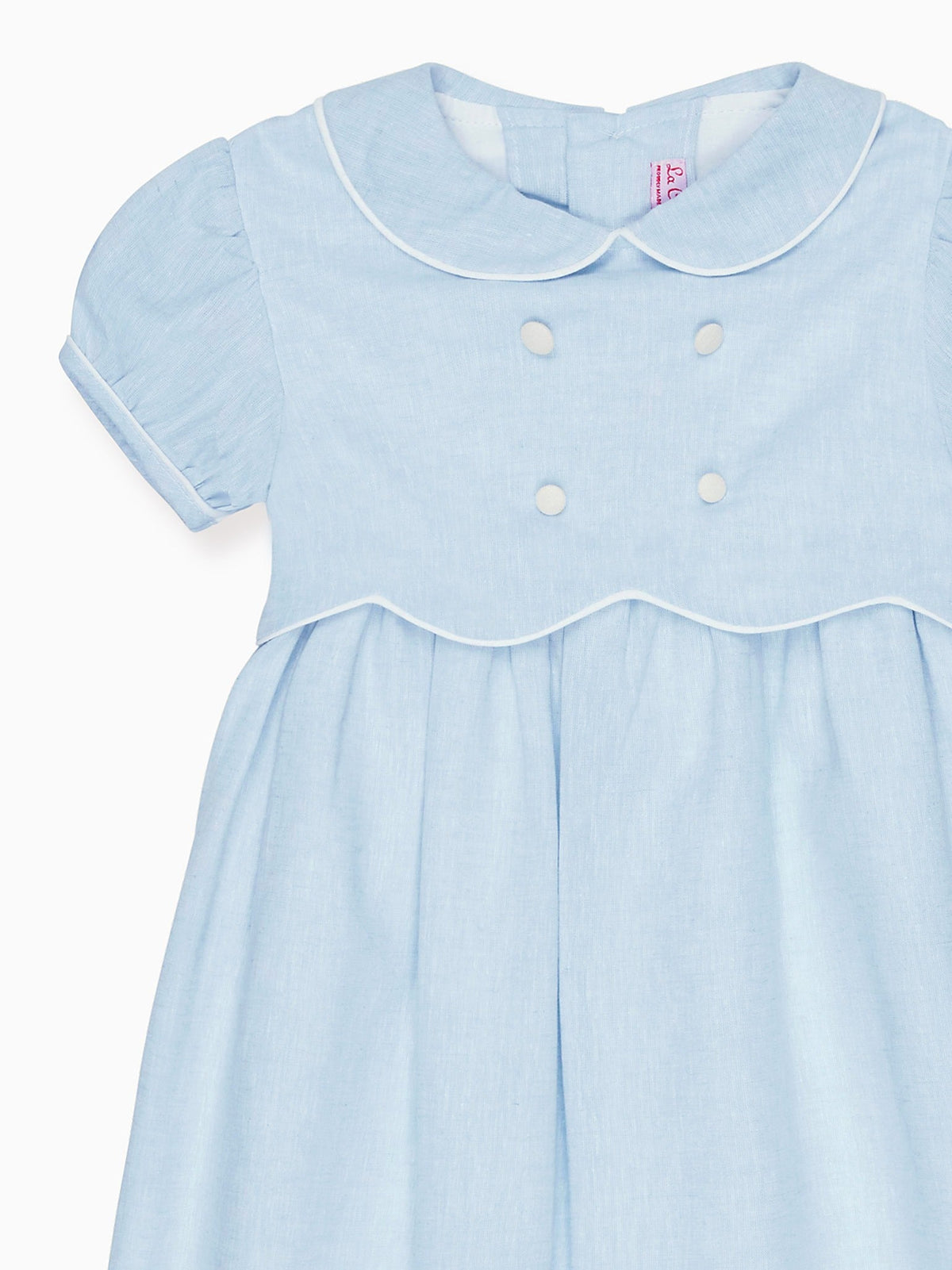 Robe fillette bleu poussière