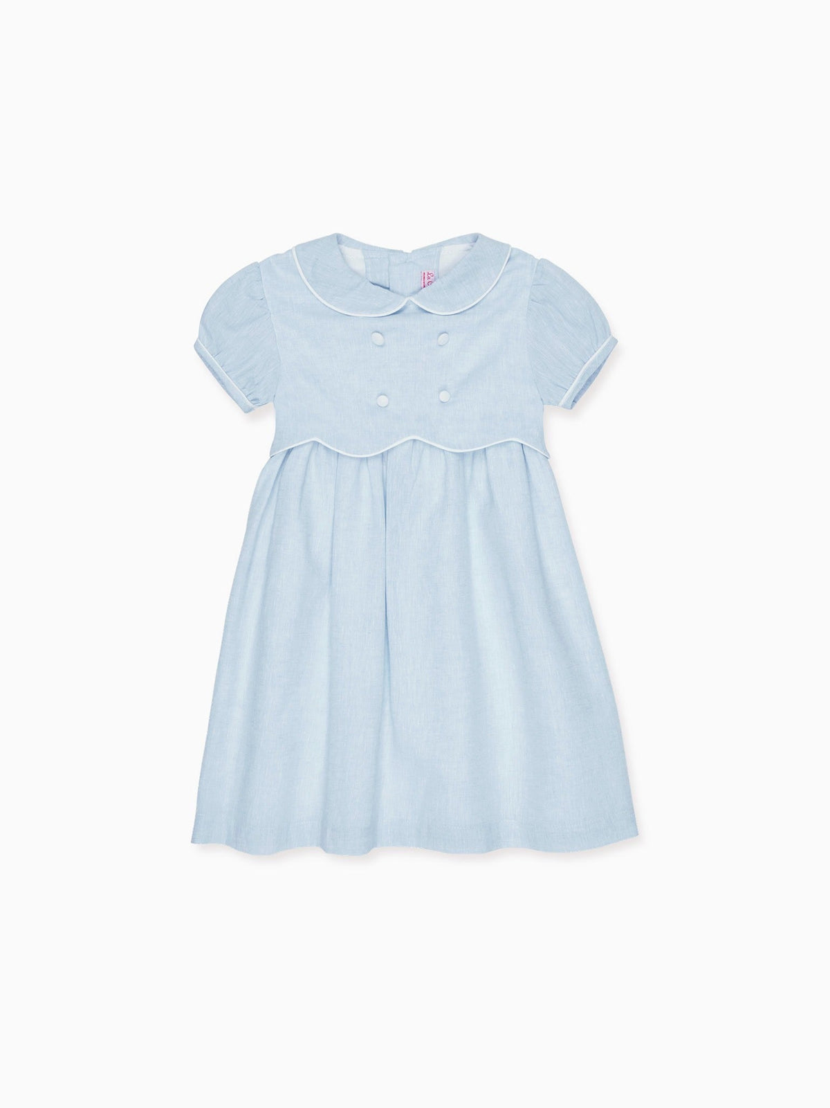 Robe fillette bleu poussière