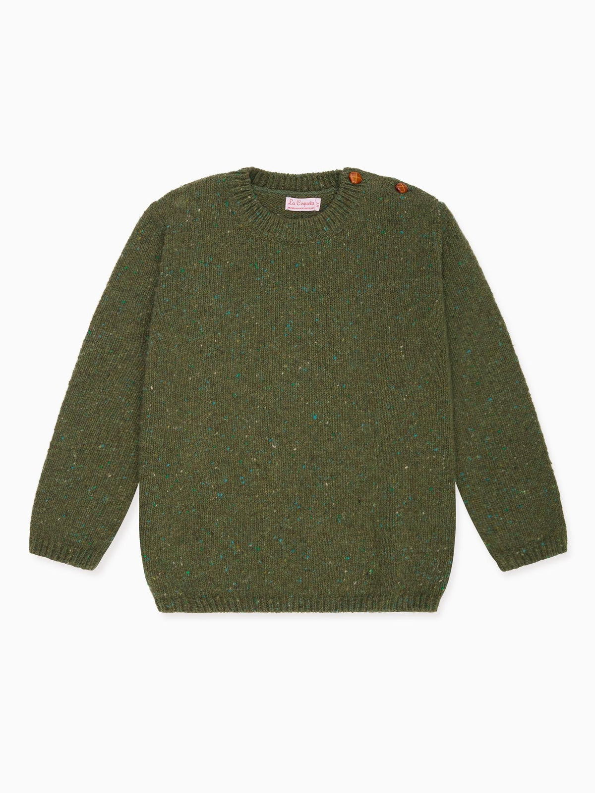 Pull en mérinos olive pour garçon
