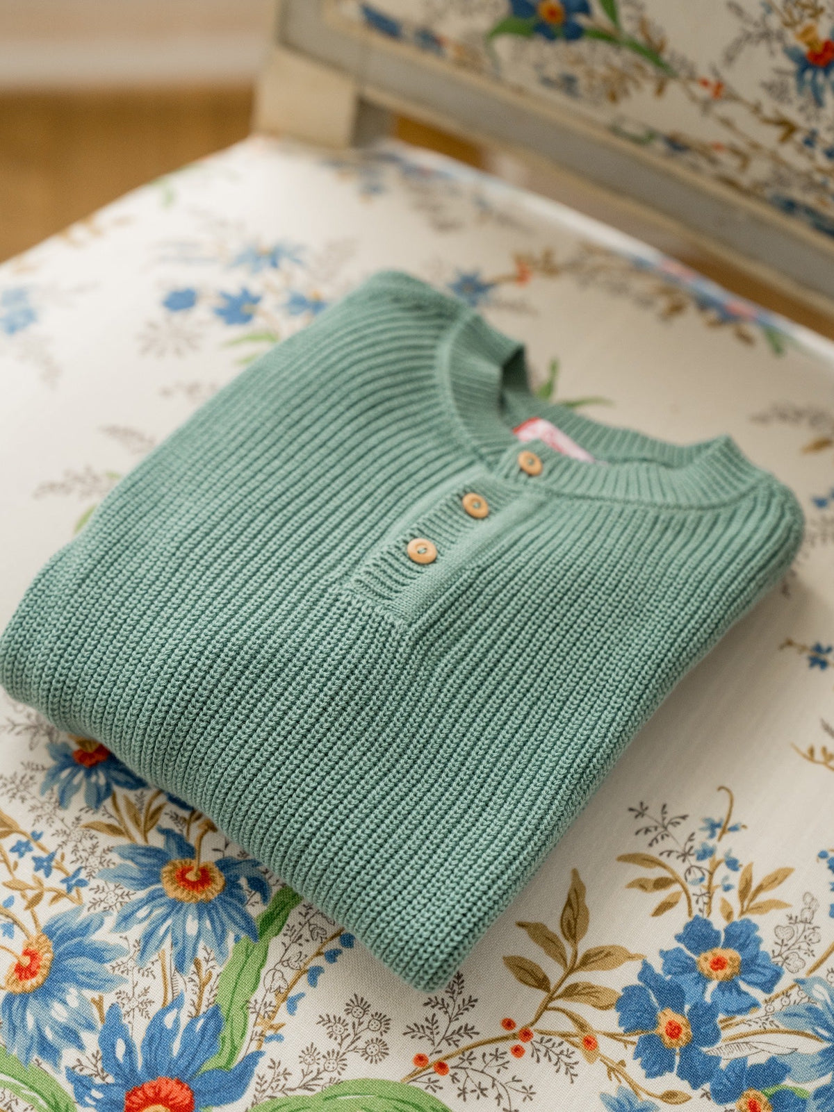 Pull enfant en coton sauge