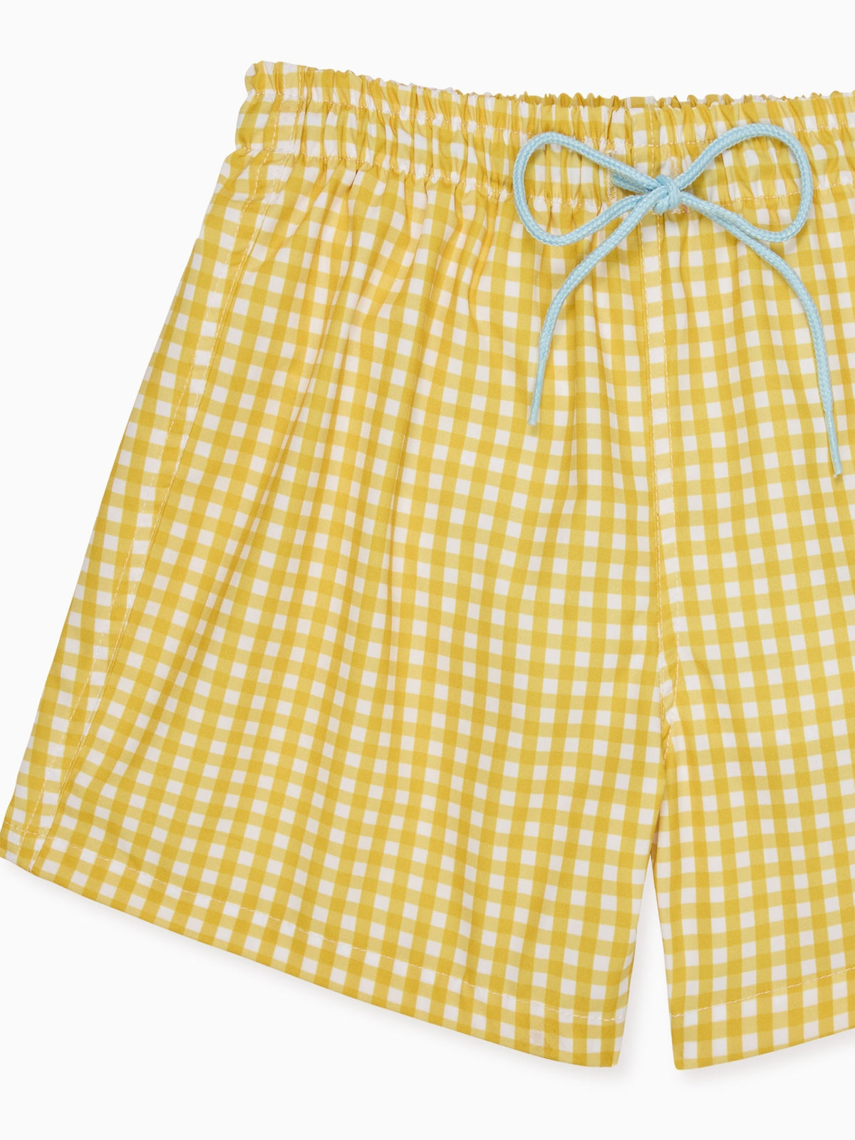 Short de bain à carreaux vichy vanille pour garçon