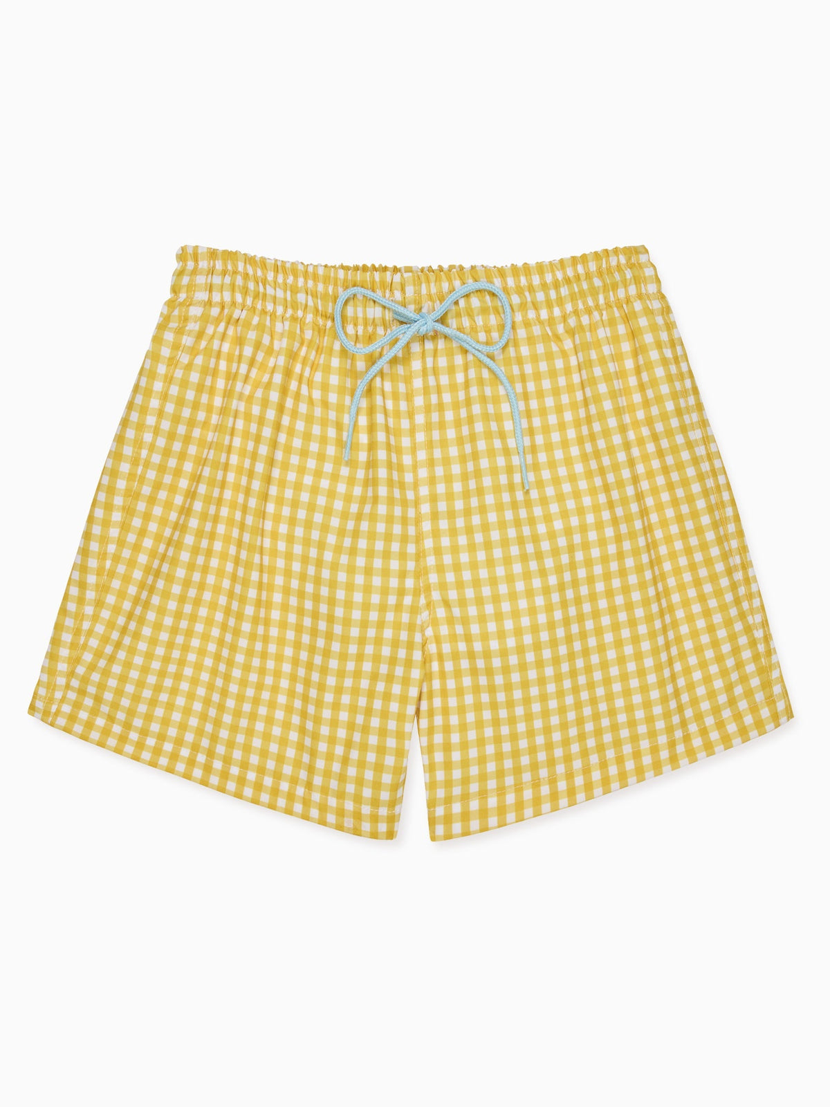 Short de bain à carreaux vichy vanille pour garçon