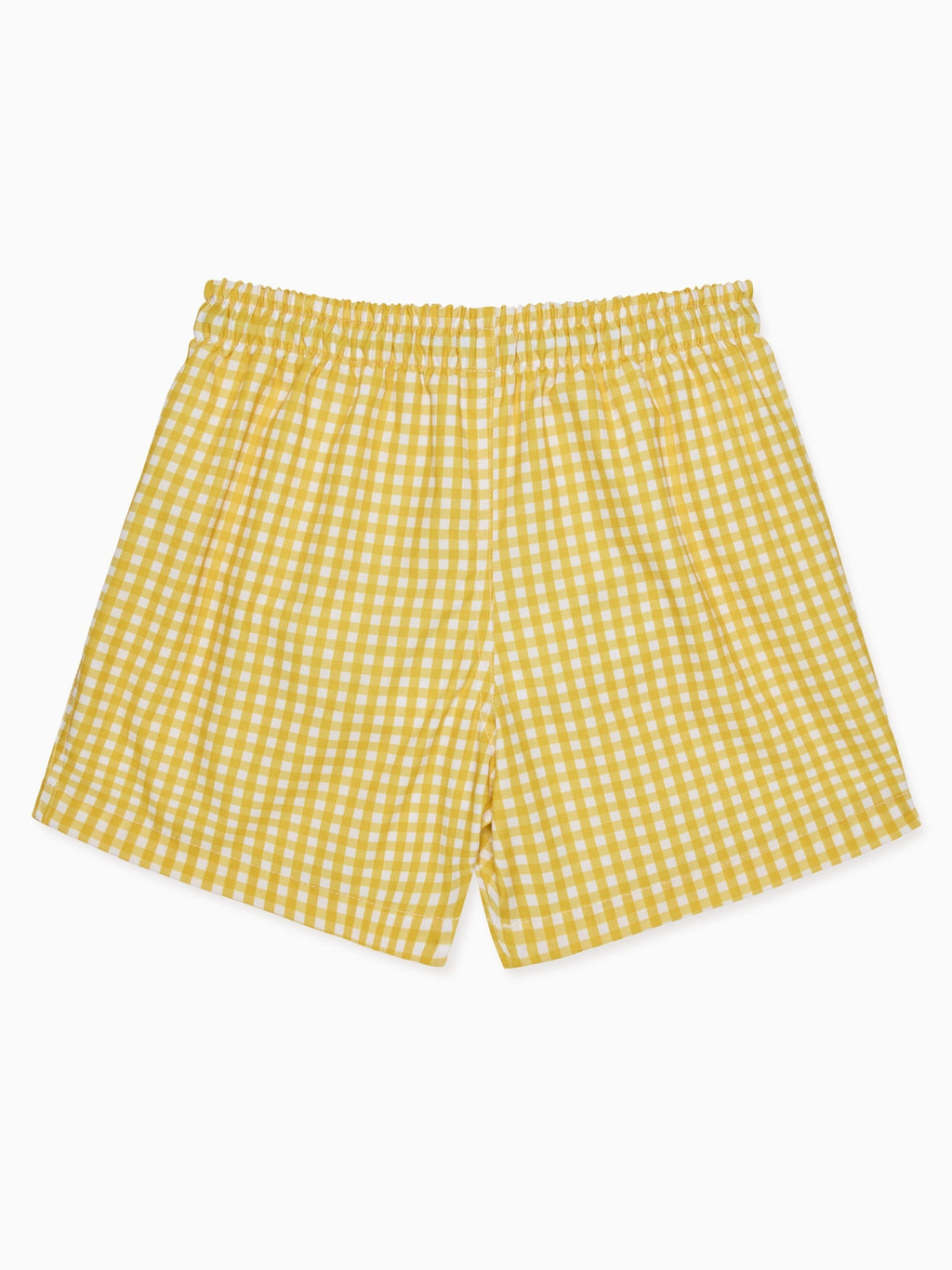 Short de bain à carreaux vichy vanille pour garçon